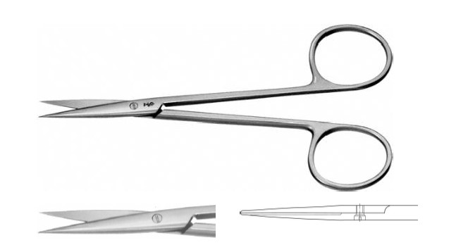 Кільнер ножиці прямі гострі/гострі 115 мм